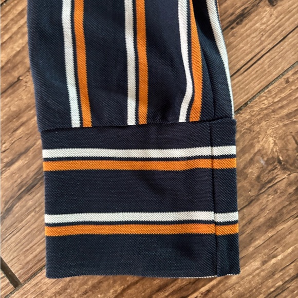 Zara polo vertical stripe long sleeve dress pique M - Picture 4 of 6